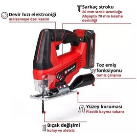 Resim Einhell Tc Js 18/70 Akülü Dekupaj Testere 2,5 Ah Tek Akülü 