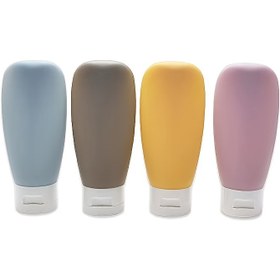 Resim 4 adet Sızdırmaz Sıkma Şişesi Seyahat Tuvaletleri için - Şampuan, Saç Kremi, Losyon ve Vücut Yıkama için Doldurulabilir Kozmetik Kapları 