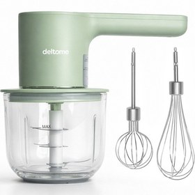 Resim Deltome Pulsemix DLT-3410 2'si Bir Arada Doğrayıcı ve Çırpıcı Şarjlı El Mikseri Yeşil 