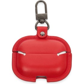 Resim Eco Port Apple Airpods 3 (3.nesil) Çanta Deri Kılıf - Kırmızı 
