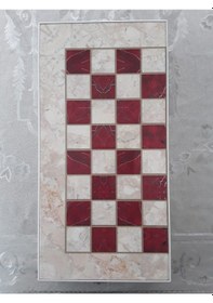 Resim Yenigün Kırmızı Mermer Desen Büyük Tavla Takımı 