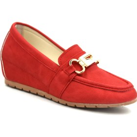 Resim Prego Termo Kaymaz Taban Toka Detaylı Içten Dolgu Topuk Günlük Kadın Ayakkabı Kırmızı 