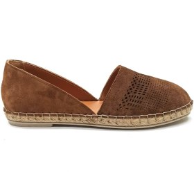 Resim Albini Taba Kahve Deri Kadın Espadril Sandalet Ayakkabı10 