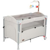 Resim Baby2Go Venedik Anne Yanı Oyun Parkı & Beşik 70x110 CM Bej 
