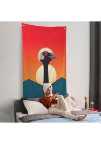 Resim Minimal Devekuşu Duvar Örtüsü-7652 