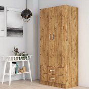 Resim 2 Kapılı Iki Çekmeceli Geniş Gardrop Çam - GRD0402 