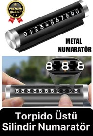 Resim Svein Yeni Araç İçi Telefon Numarası Parkmatik Metal Çevirmeli Ayarlı Torpido Üstü Silindir Numaratör 