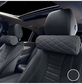 Resim Xuweiwei Siyah Evrensel Araç Boyun Yastığı - Hafızalı Köpük Başlıklı, Çıkarılabilir Kılıflı, Ergonomik 