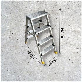 Resim Daimer 4+4 Gold Çift Çıkışlı Alüminyum Merdiven Katlanır 