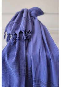 Resim Çizgili Havlu Peştemal 90x170cm - %100 Pamuk Mor 