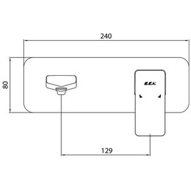 Resim Eca Royal 102167621C1-K Ankastre Lavabo Bataryası Sıva Üstü Tek Rozet Mat Siyah 
