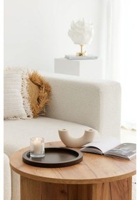 Resim Ahşap Yuvarlak Tepsi Kahverengi Model Dekorasyon Düzenleyici 