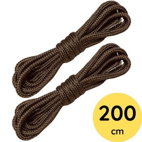 Resim Foottab 200 Cm Kahve Yuvarlak Bot Bağcığı, Fitilli Dayanıklı Sağlam Bağcık, Ayakkabı Bağcığı Bağı Ipi 