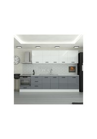 Resim 300 Cm Mutfak Dolabı Mdf Kapak Tezgah Dahil Yrkn305 98 Gri 