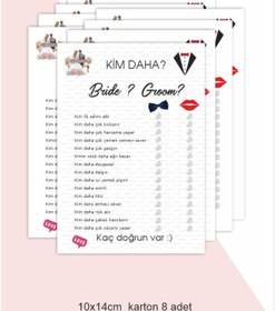 Resim Hsn Bride to be Soru Kartı Düğün Nişan Bekarlığa Veda Kartları Gelin Mi? Damat Mı? 8 Adet 10x14 Cm 