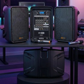 Resim Hepa Merz Potent Kompakt Portatif Ses Sistemi Mixer Çift Hoparlör Ve Çift Mikrofon 1000w 