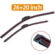 Resim 26 Ve 20 İnç-araba Silecek Lastikleri Evrensel Çerçevesiz Braketsiz Araba Yumuşak Çift Kauçuk Şerit Ön Cam Bıçağı Ön Cam Silecekleri Aksesuarları 