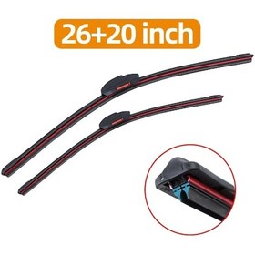 Resim 26 Ve 20 İnç-araba Silecek Lastikleri Evrensel Çerçevesiz Braketsiz Araba Yumuşak Çift Kauçuk Şerit Ön Cam Bıçağı Ön Cam Silecekleri Aksesuarları 