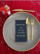 Resim Gold Yaldızlı Siyah Kına Gecemize Hoşgeldiniz Peçete 16 Adet 