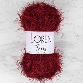 Resim Loren Furry Bordo El Örgü İpi - RF026 - 34054 