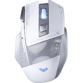 Resim Aula SC550 4800DPI 7 Tuşlu Makrolu 2.4ghz Kablosuz Optik Rgb Oyuncu Mouse Beyaz 