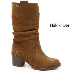 Resim Gönderi(R) Gönderi R Kadın Taba Süet Kalın Topuklu Körüklü Hakiki Deri Çizme Gkzc13447531 TABA SÜET 