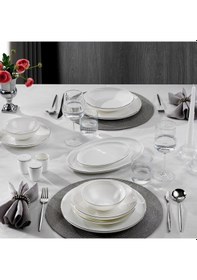 Resim Schafer Chance Platin Yemek Takımı 56 Parça-platin Beyaz - Platin 
