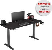 Resim Adore Gaming Yükseklik Ayarlı Oyuncu Ve Bilgisayar Masası-siyah 140x73-118x60 Cm (gxyxd) Adore Mobilya