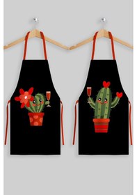 Resim Ays Home 2'li Kaktüs Desen Mutfak Önlüğü Seti 