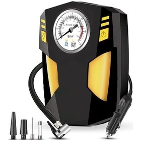 Resim Analog Basınç Göstergeli Oto Lastik Şişirme Pompası Hava Kompresörü 