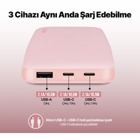 Resim Ttec ChargeUp 10.000 mAh PowerSlim Taşınabilir Şarj - Siyah 