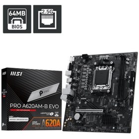 Resim Msı Pro A620am-b Evo Am5 Ddr5 6800mhz Oc Argb Hdmı Vga M.2 Usb3.2 Jargb V2 Matx 