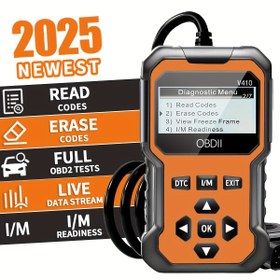 Resim V410 OBD2 Tarayıcı Teşhis Aracı Arabalar ve Kamyonlar İçin 1996'dan Beri - Motor Işık Kontrolü, Pil Gerilim Testi, Gerçek Zamanlı Veri Akışı, Donma Çerçevesi Verisi, Teşhis Kodu Okuyucu | Taşınabilir Tarayıcı | Dayanıklı Plastik Kılıf 