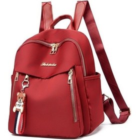 Resim Bosphorusboutique Kadın Moda Günlük Oxford Kumaş Sırt Çantası - Kırmızı Bo Kırmızı Kırmızı 