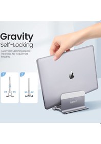 Resim Orico Alüminyum Notebook Apple Uyumlu MacBook Dikey Masaüstü Standı Gri 