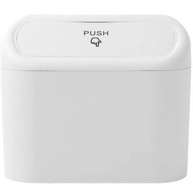 Resim Mega Oto Market Oto Araba Çöp Kutusu Kapaklı Organizer Çöp Kovası Beyaz 