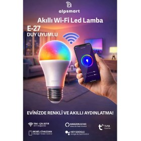 Resim Alpsmart AS-8229 CW Akıllı Wifi Led Lamba Tuya Destekli 9W Ampül 