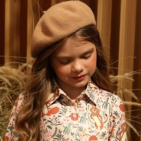 Resim Kızlar Sevimli Şık Beret Şapka, Sonbahar ve Kış için Dekoratif Saç Aksesuarları 