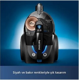 Resim Phılıps Toz Torbasız Süpürge 900W Güç ALLERGYH13 Filtre Alerjii Kilit Sistemi, Tozları Hapseder Yüksek Seviyede 