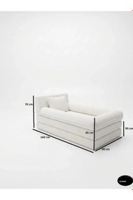 Resim Sünger Koltuk Yatak 160x90 cm - 3'ü 1 Arada Kadife Çocuk Yatağı | Fermuarlı Yıkanabilir Kılıf | Beyaz 