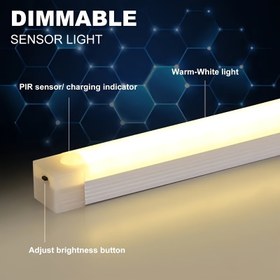 Resim 10/20/30/50cm Sıcak LED Dolap Altı Aydınlatma | Şarj Edilebilir Gece Lambası | Kablosuz USB LED Hareket Sensörü | Manyetik Kurulum, Dolaplar, Koridorlar, Mutfaklar, Merdivenler için Uygun 