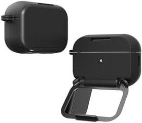 Resim Apple AirPods Pro/Pro 2.Nesil Kılıf Stand Özellikli Aynalı Kapak Siyah Siyah 