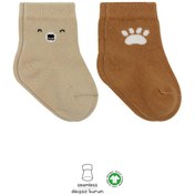 Resim Nessiworld Bistyle Bear Penye Soket Çorap 2'Li BS10116 Bej 