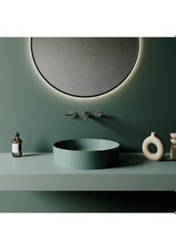 Resim Creavit Loop Yuvarlak Masa Üstü Çanak Lavabo Ø45 Cm Nil Yeşili Lp145-00ny 
