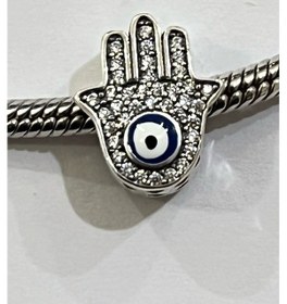Resim Taşlı Nazar El Charm Gümüş 