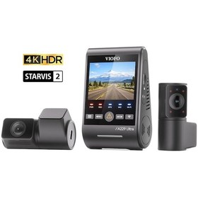 Resim Viofo A229 Ultra 3 Kameralı Ön+iç+arka 4k+4k+1080p Sony Starvis 2 Sensörlü Hdr Wi-fi 6 Gps'li Araç Kamerası 