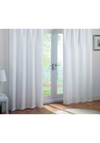 Resim Ceylan Home Atlas Saten Güneşlik Perde Ölçü Seçenekli Beyaz 001 