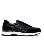 Resim Erkek Siyah Bağcıklı Deri Casual Sneaker Derimod