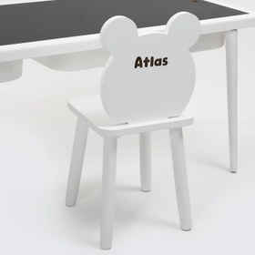 Resim MDF Ahşap Çocuk Sandalyesi - Ayı 