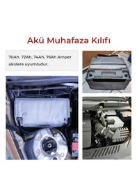 Resim Akü Muhafaza Kılıfı - Gri- 70ah-72ah-74ah-76ah Amper Uyumlu 